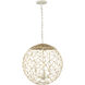 Cayman 3 Light 18 inch Country White Pendant Ceiling Light