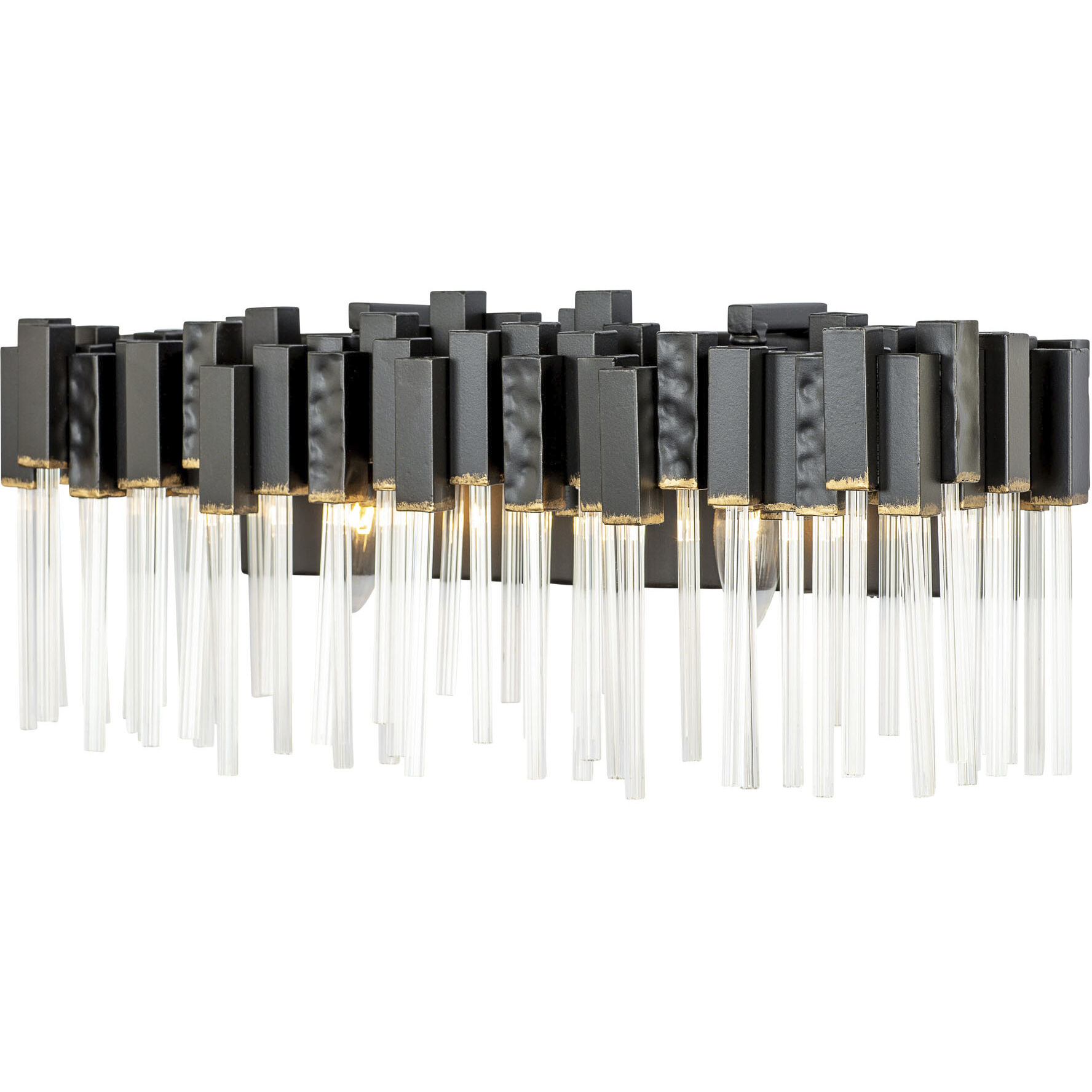 Matrix 2 Light 21 inch Matte Black and French Gold Bath Vanity Light Wall Light