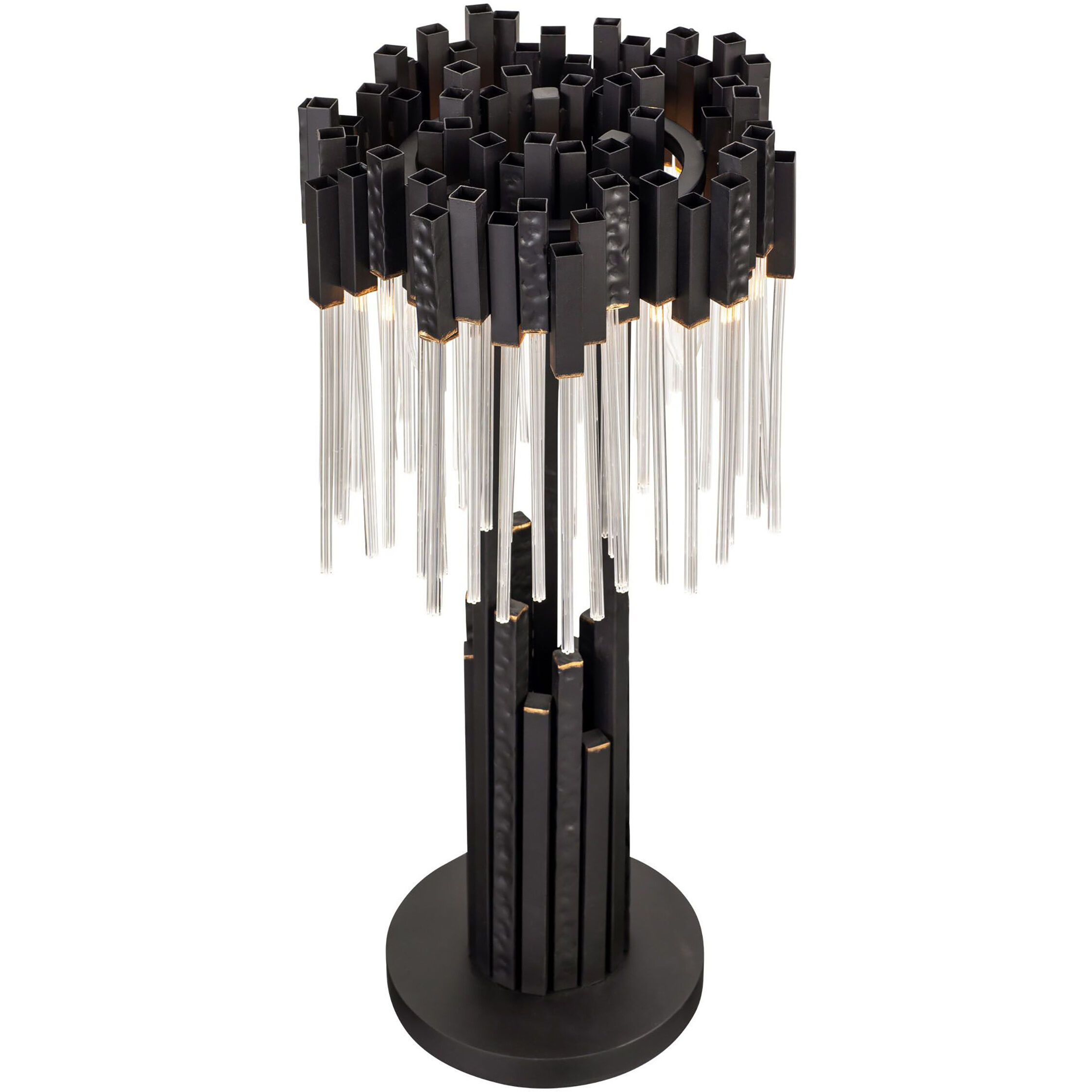 Matrix 30 inch 60 watt Matte Black Table Lamp Portable Light in Matte Black/French Gold