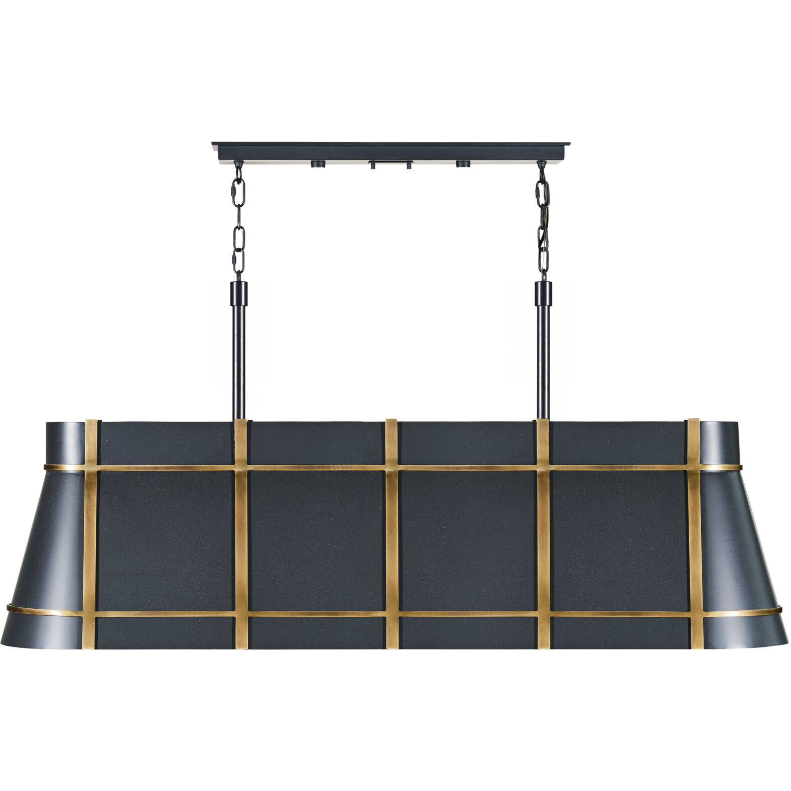 Brasserie 5 Light 52 inch Blackened Zinc and Heritage Bronze Linear Pendant Ceiling Light
