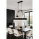 Matrix 6 Light 36.5 inch Matte Black and French Gold Linear Pendant Ceiling Light in Matte Black/French Gold