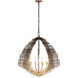 Construct 8 Light 28 inch Dark Bronze and French Gold Pendant Ceiling Light