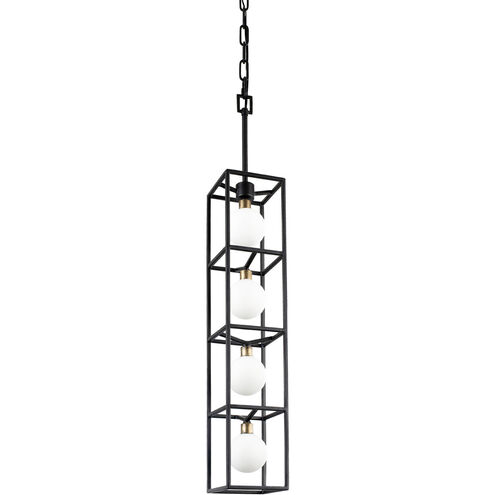 Plaza LED 5 inch Carbon and Havana Gold Foyer Pendant Ceiling Light in 4