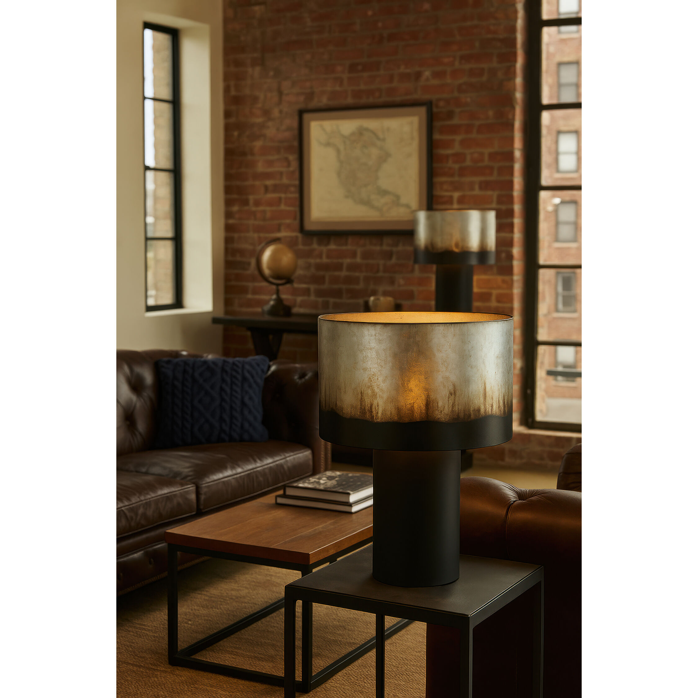 Cannery 25 inch 14 watt Ombre Galvanized Table Lamp Portable Light