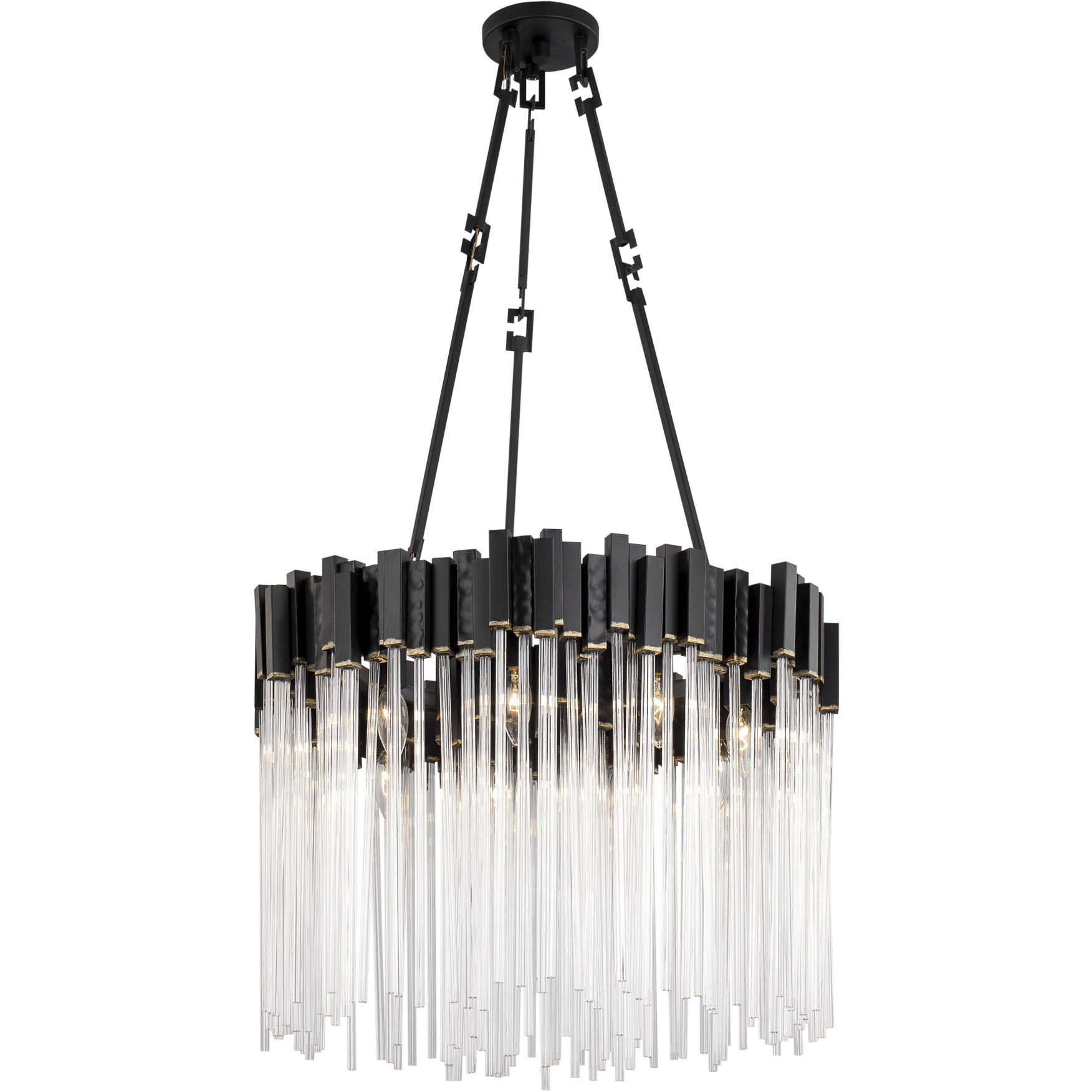 Matrix 9 Light 25 inch Matte Black and French Gold Pendant Ceiling Light