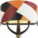 Patchwork 2 Light 12 inch Black with Satin Brass with Patchwork Sconce Wall Light