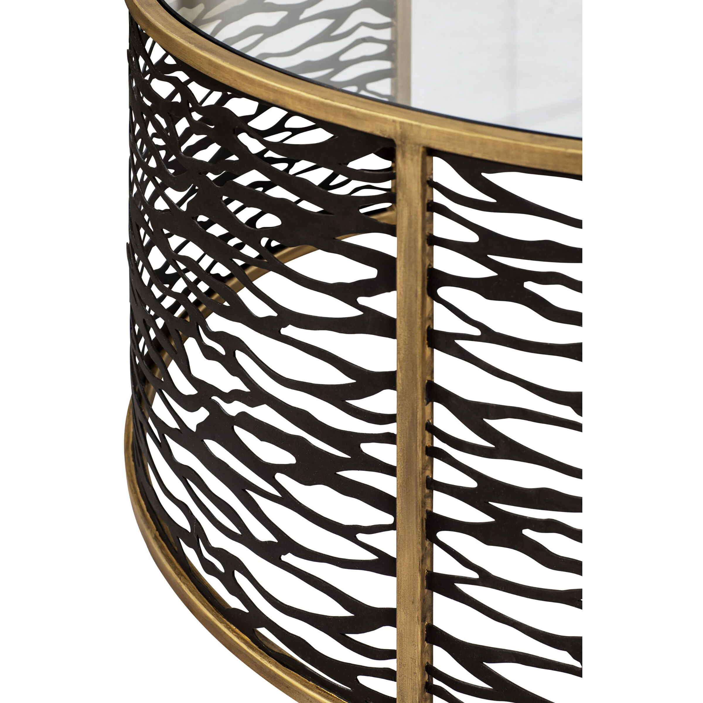 Kato 32 X 18 inch Havana Gold Coffee Table and Ottoman, Smithsonian Collaboration