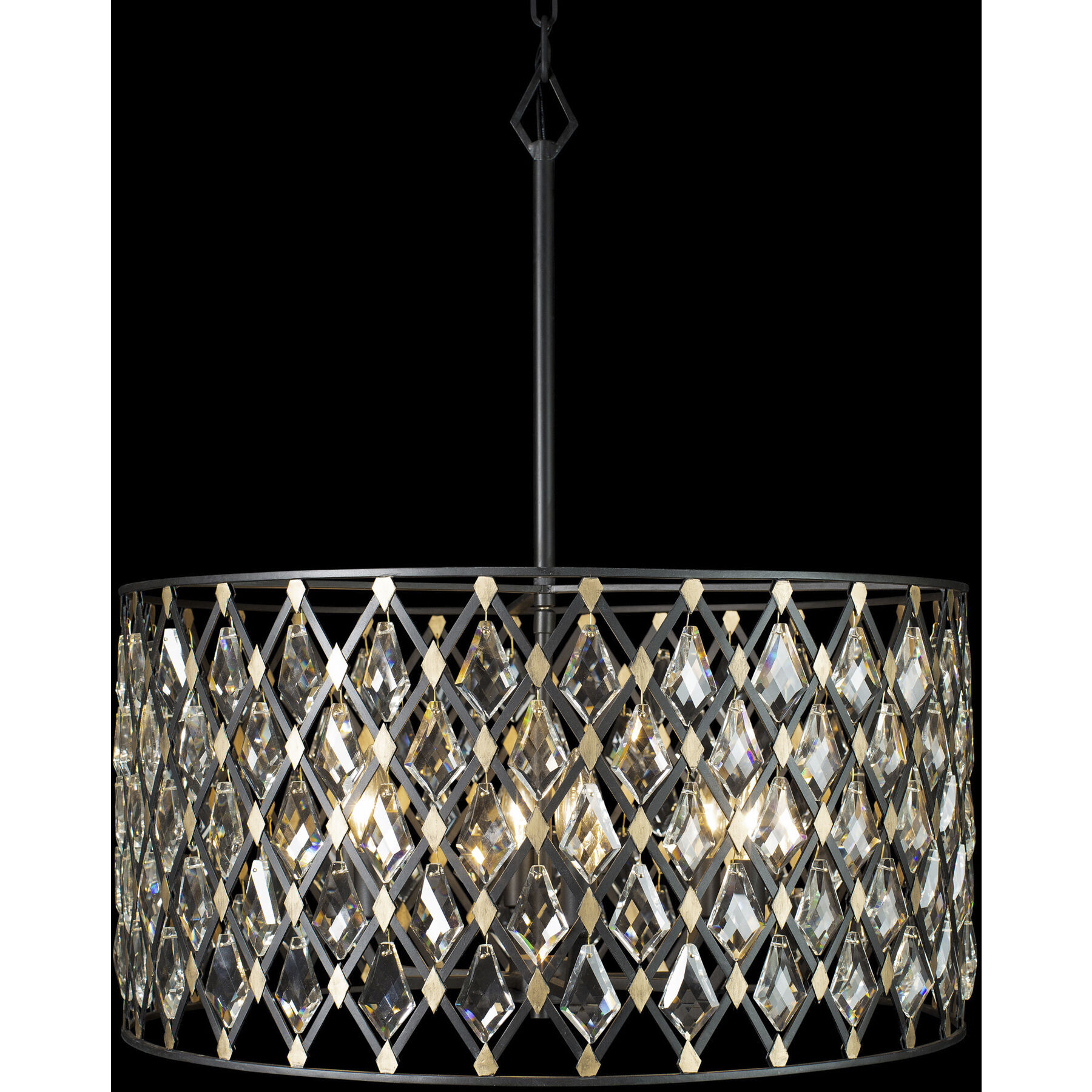 Windsor 6 Light 25 inch Carbon/Havana Gold Pendant Ceiling Light
