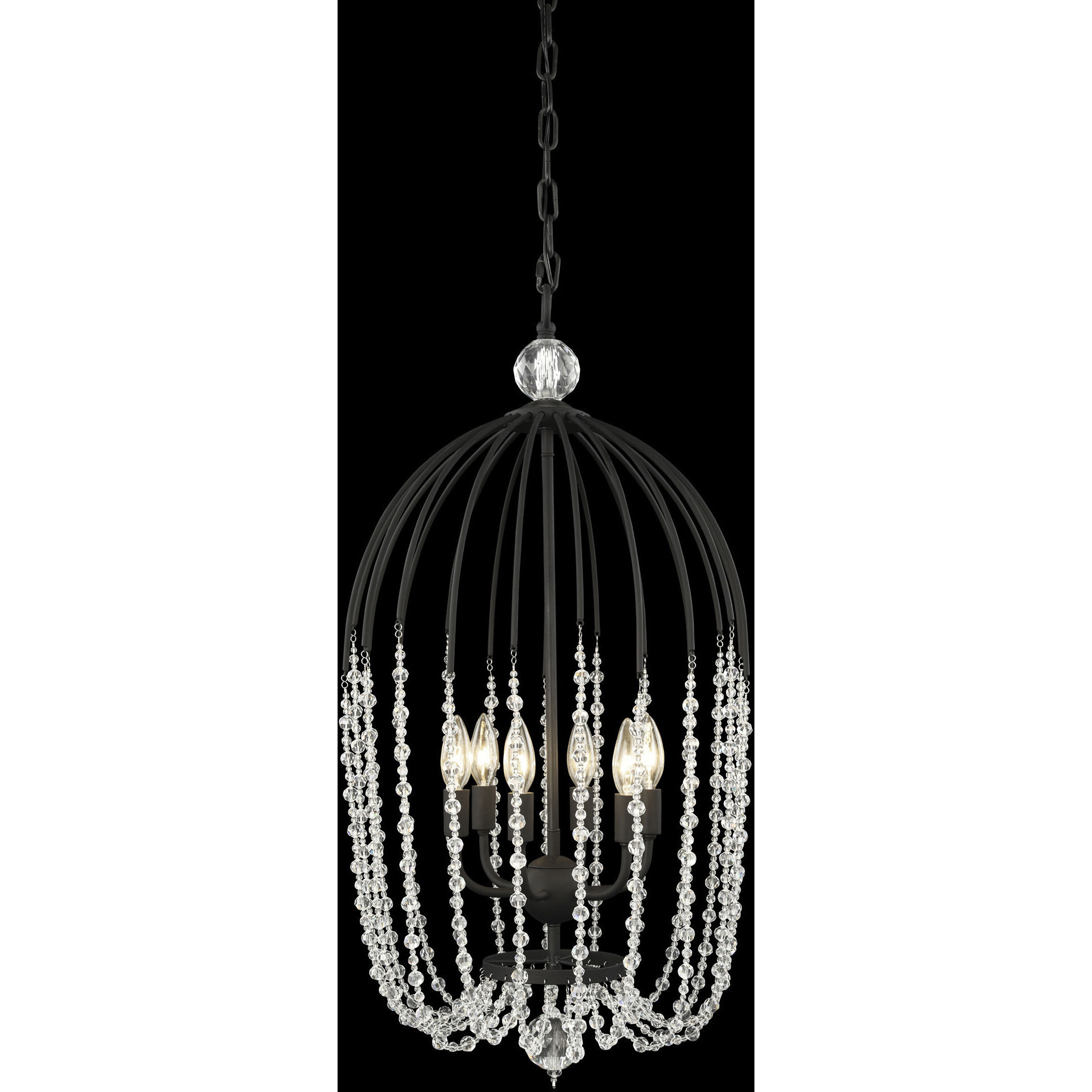 Voliere 6 Light 16.75 inch Matte Black Pendant Ceiling Light