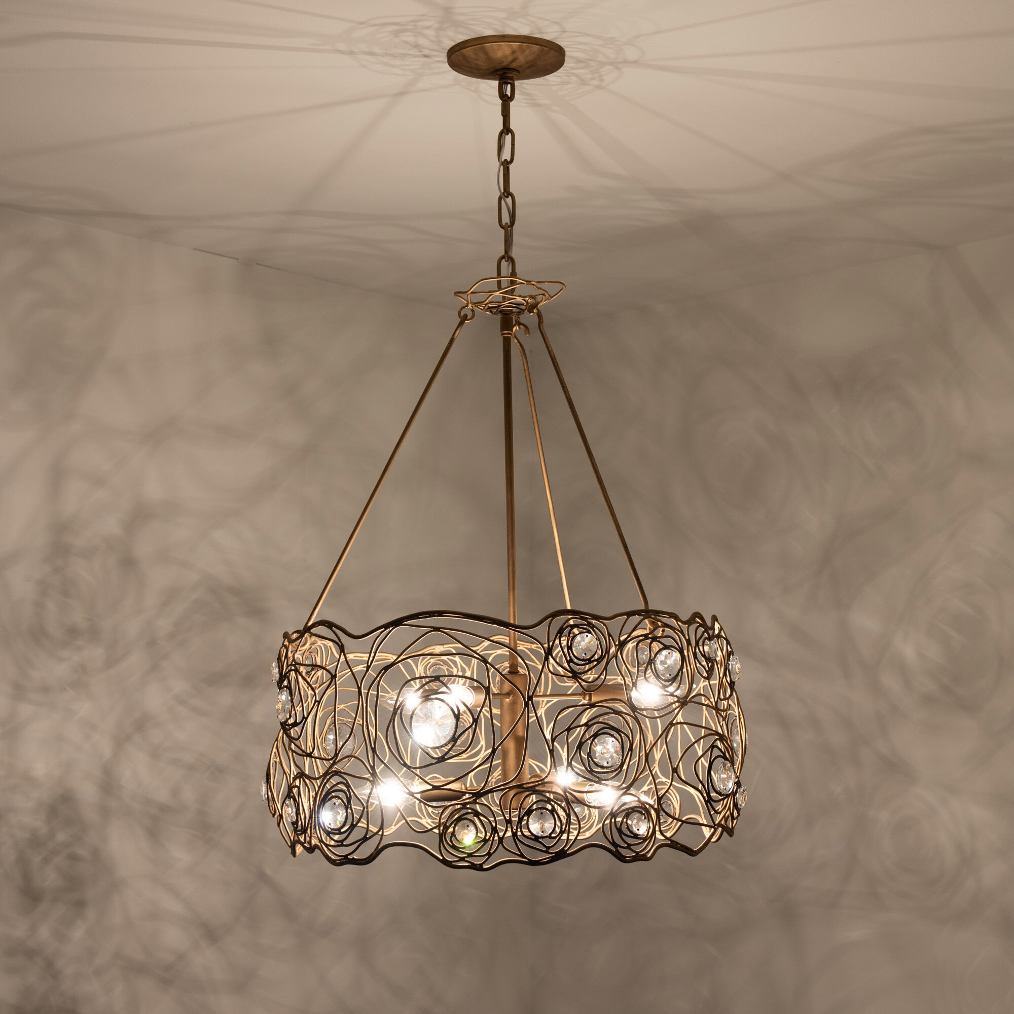 Ethereal Rose 6 Light 24 inch Havana Gold Ombre Chandelier Ceiling Light