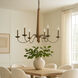 Dinner at 8 Light 48 inch Heritage Bronze and White Oak Chandelier Ceiling Light