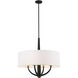 Patchwork 4 Light 24 inch Black with Satin Brass Pendant Ceiling Light