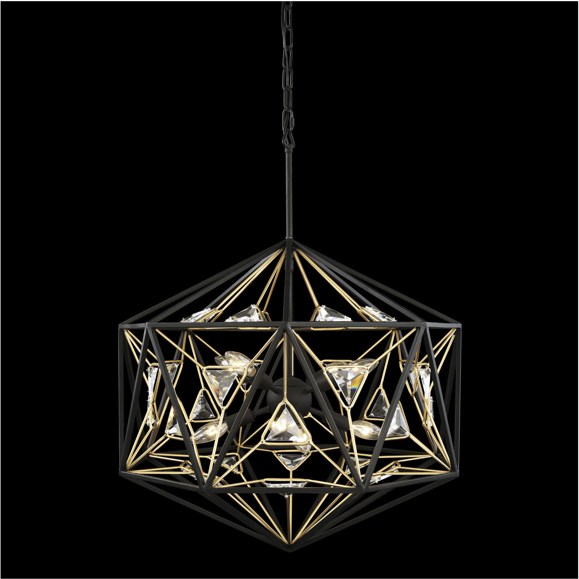Marcia 8 Light 24 inch Matte Black/French Gold Pendant Ceiling Light
