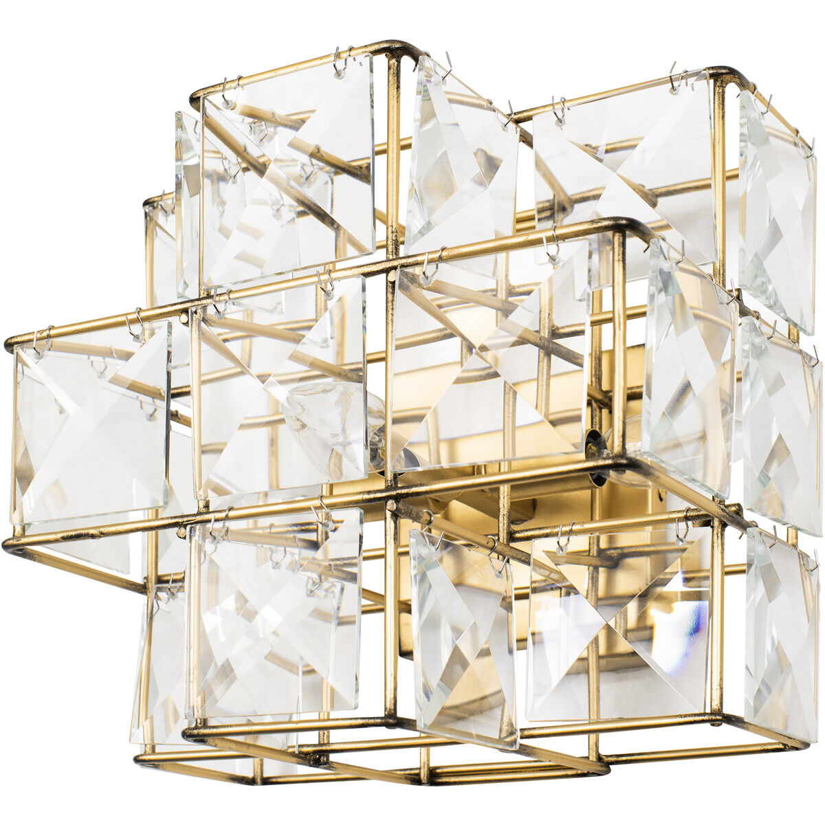 Cubic 3 Light 11.5 inch Calypso Gold Sconce Wall Light