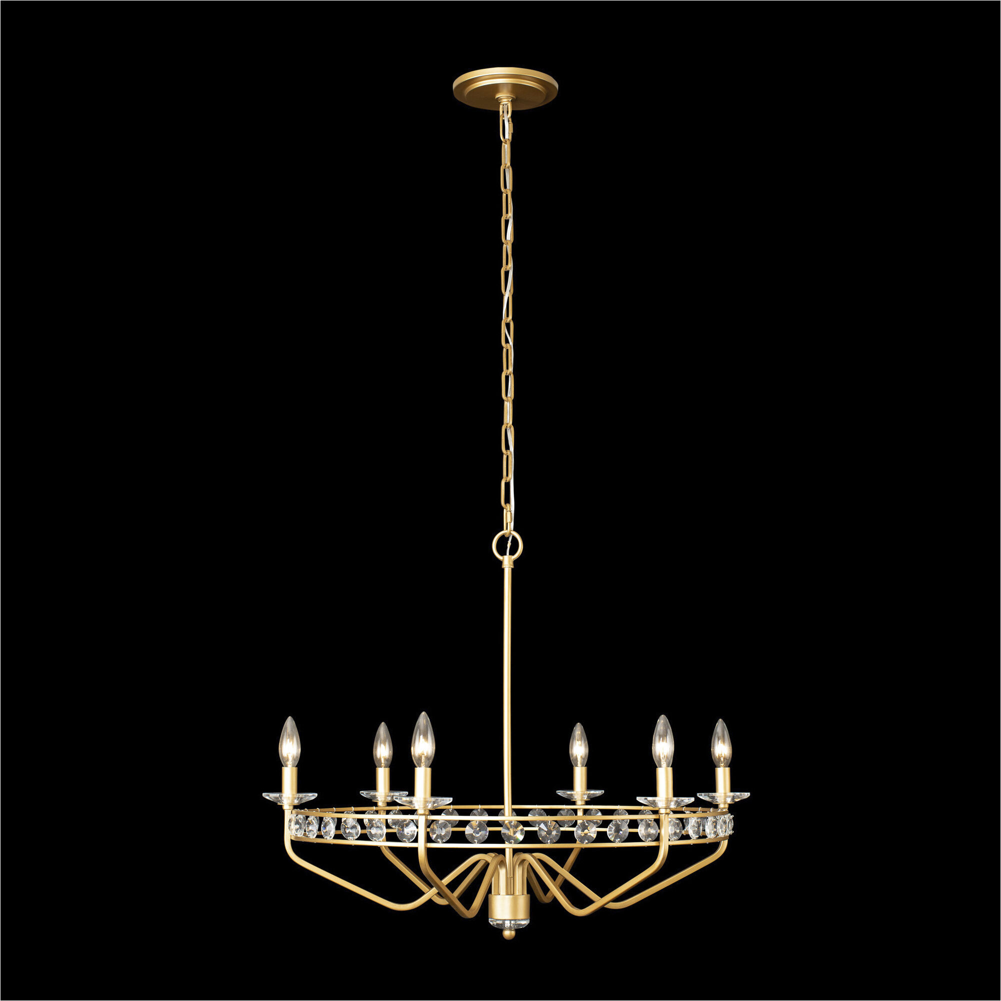 Monroe 6 Light 30 inch Antique Gold Chandelier Ceiling Light