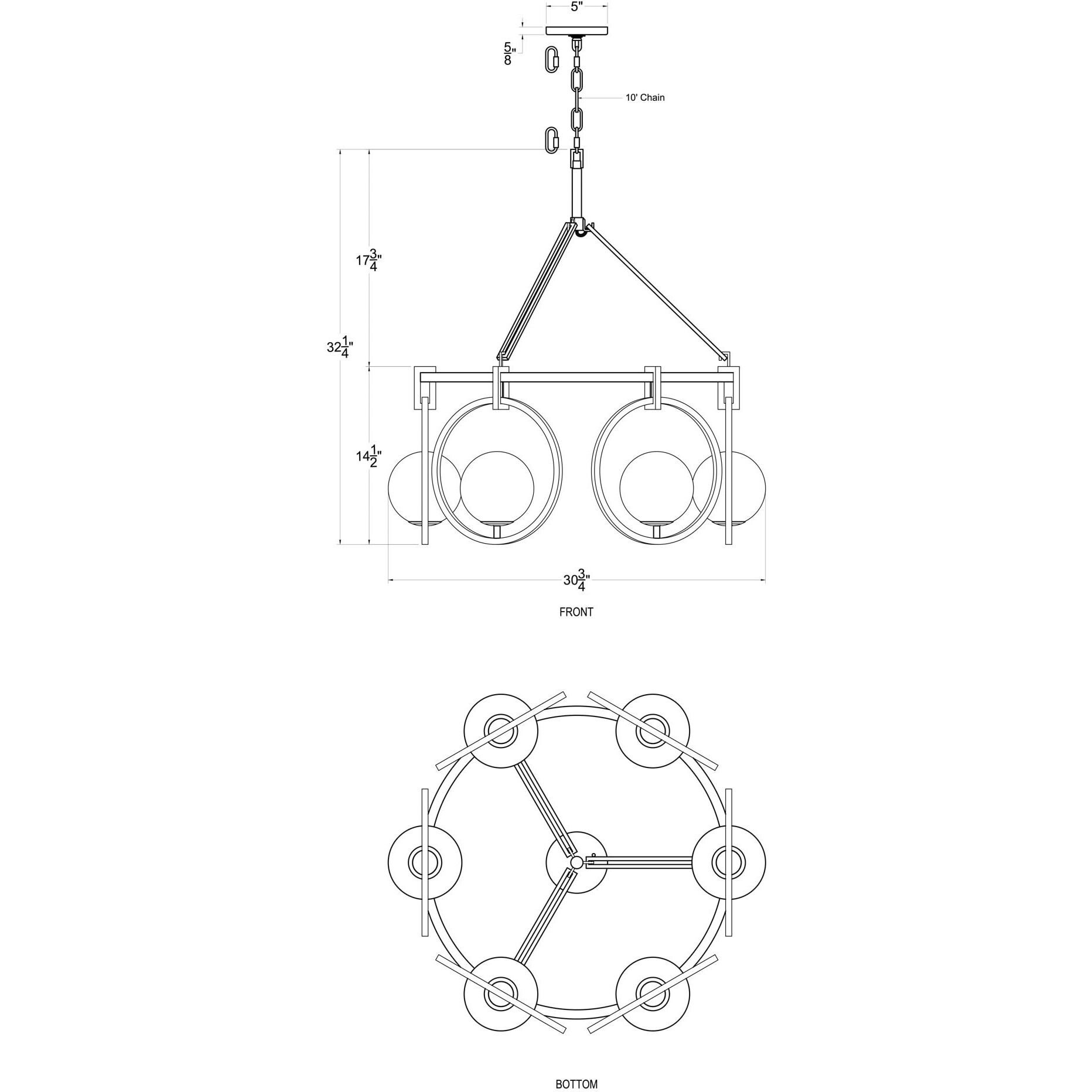 Stopwatch 3 Light 20 inch Matte Black and French Gold Pendant Ceiling Light