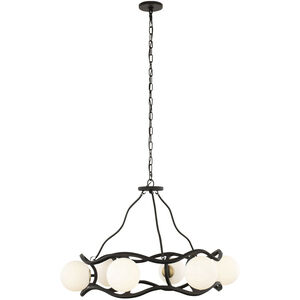 Black Betty 6 Light 36 inch Carbon and French Gold Chandelier Ceiling Light