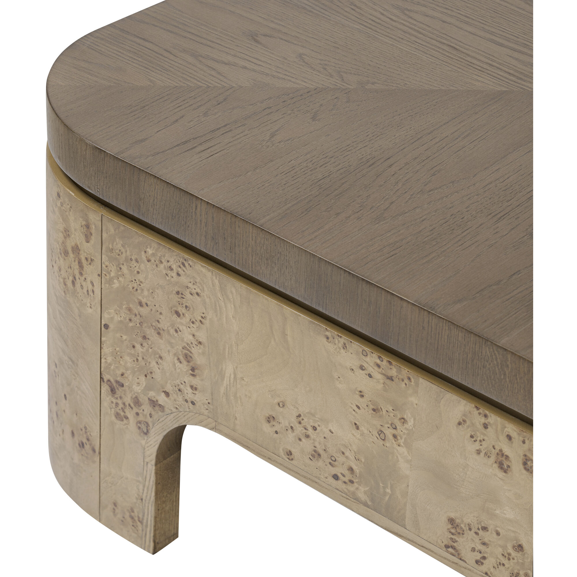 McKinney 44 X 44 inch Mushroom Oak with Mappa Burl Coffee Table
