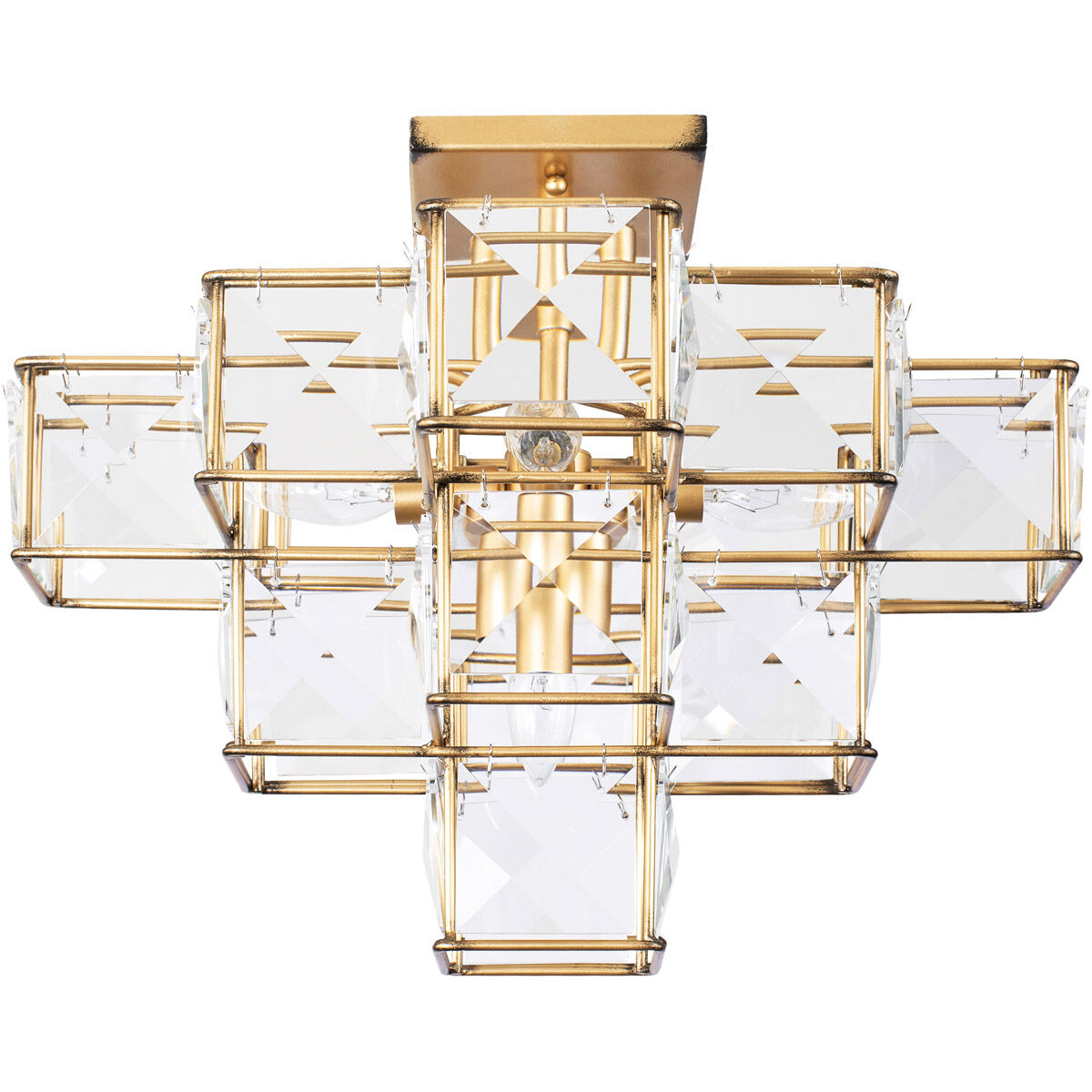 Cubic 5 Light 18.5 inch Calypso Gold Semi-Flush Ceiling Light