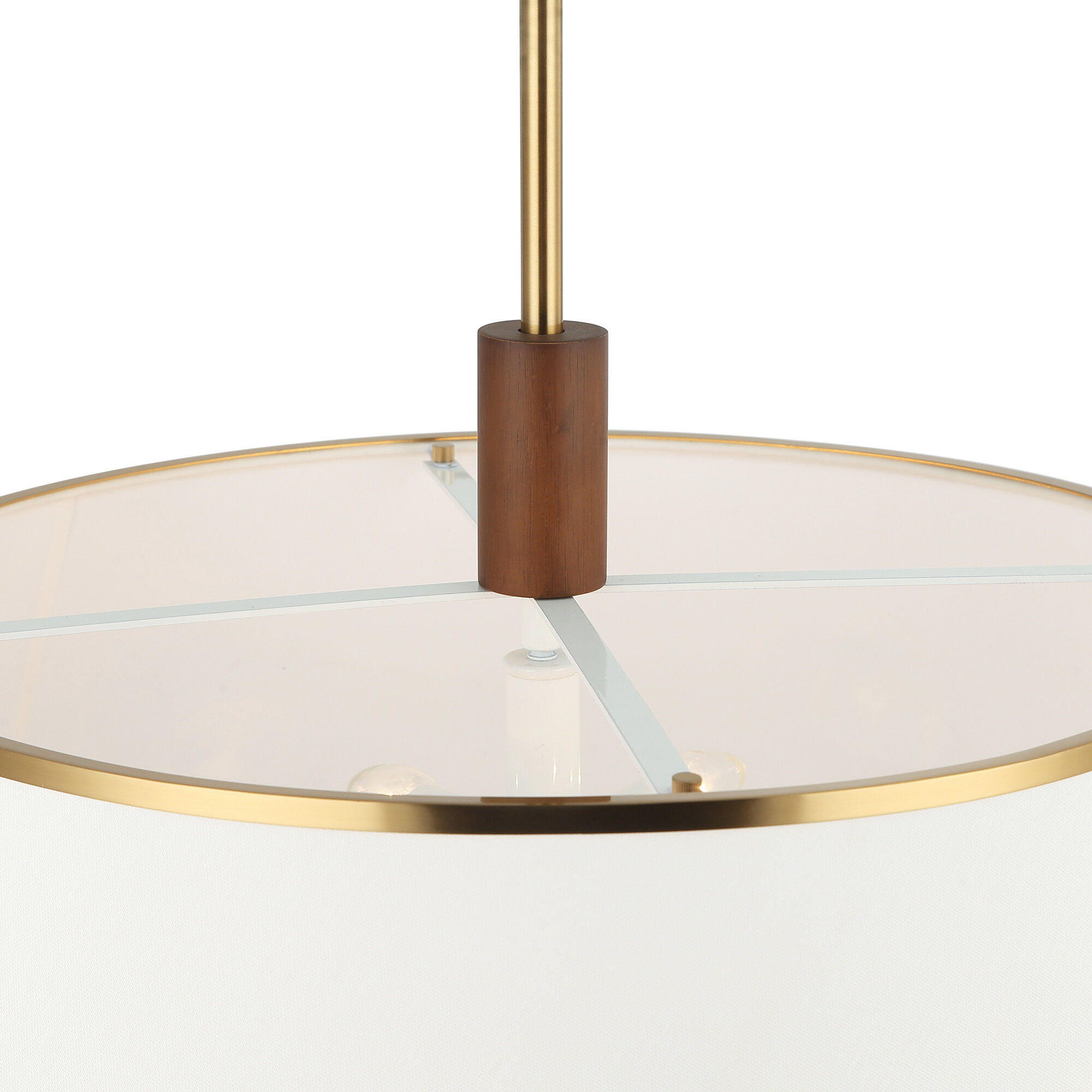 Desert Flyer 6 Light 26 inch Satin Brass with Medium Walnut Pendant Ceiling Light