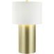 Secret Agent 28 inch 14 watt Gold and White Leather Table Lamp Portable Light in Painted Gold and White Leather
