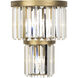 Social Club 3 Light 10.5 inch Havana Gold Wall Sconce Wall Light