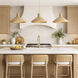 Hilton Head 1 Light 18.25 inch French Gold with Natural Seagrass Pendant Ceiling Light
