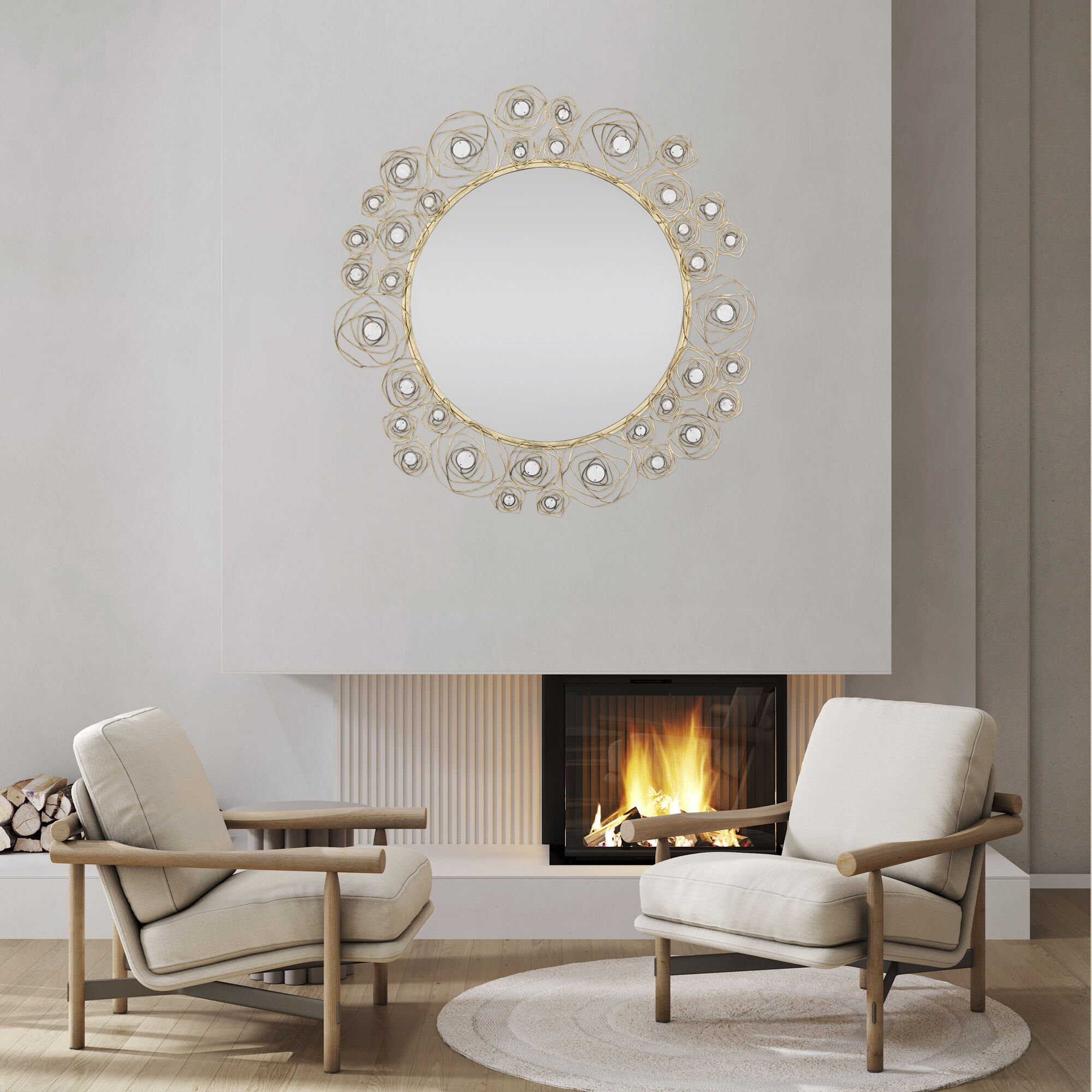 Ethereal Rose 37.75 inch Havana Gold Ombre Wall Mirror