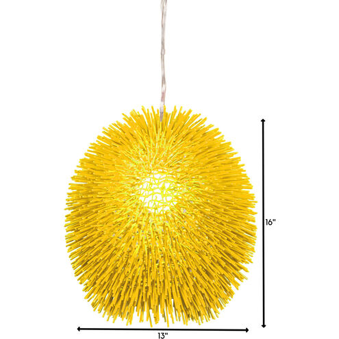 Urchin 1 Light 13 inch Un-Mellow Yellow Pendant Ceiling Light