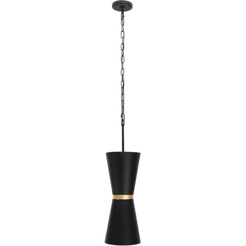 Mad Hatter 2 Light 8 inch Matte Black and French Gold Pendant Ceiling Light