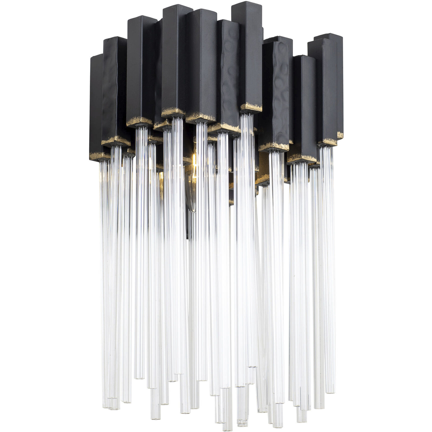 Matrix 1 Light 7 inch Matte Black and French Gold Wall Sconce Wall Light