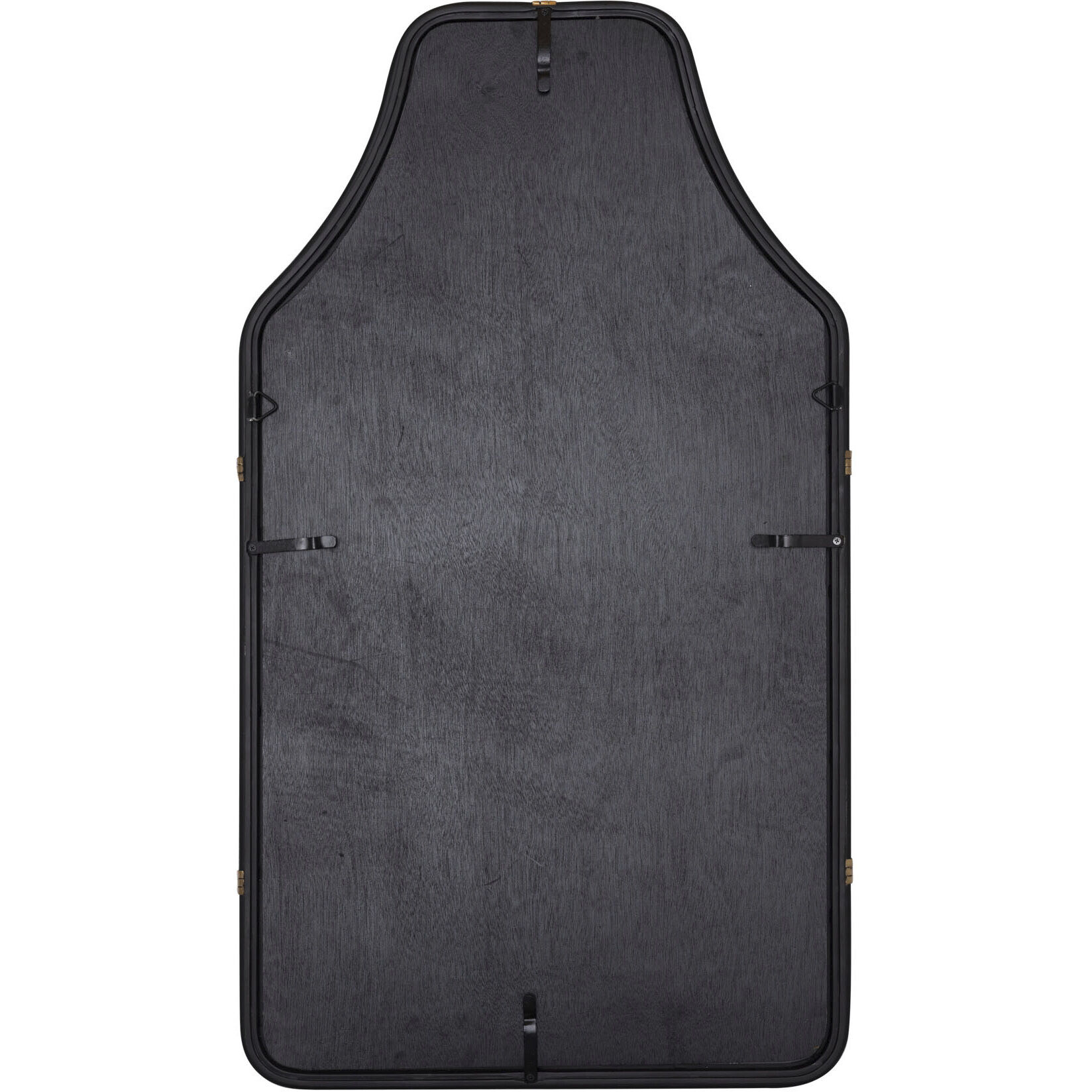 Federal Case 40 X 22 inch Matte Black and French Gold Wall Mirror