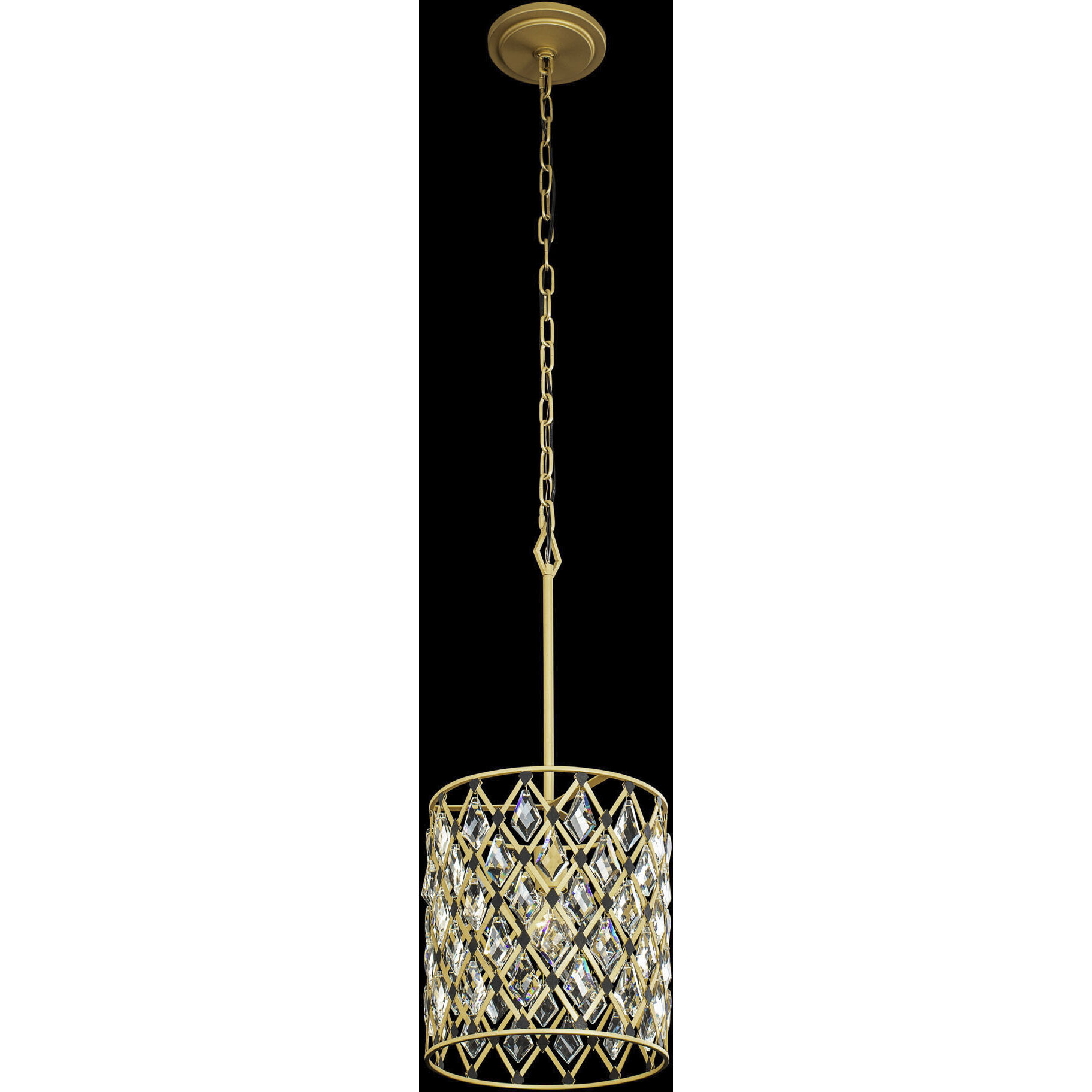 Windsor 1 Light 11.5 inch French Gold and Matte Black Pendant Ceiling Light