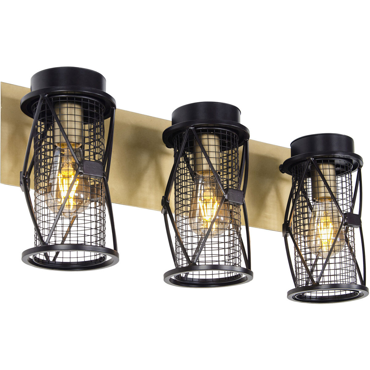 Harlequin 3 Light 23 inch Warm Bronze and Gold Bar Vanity Wall Light