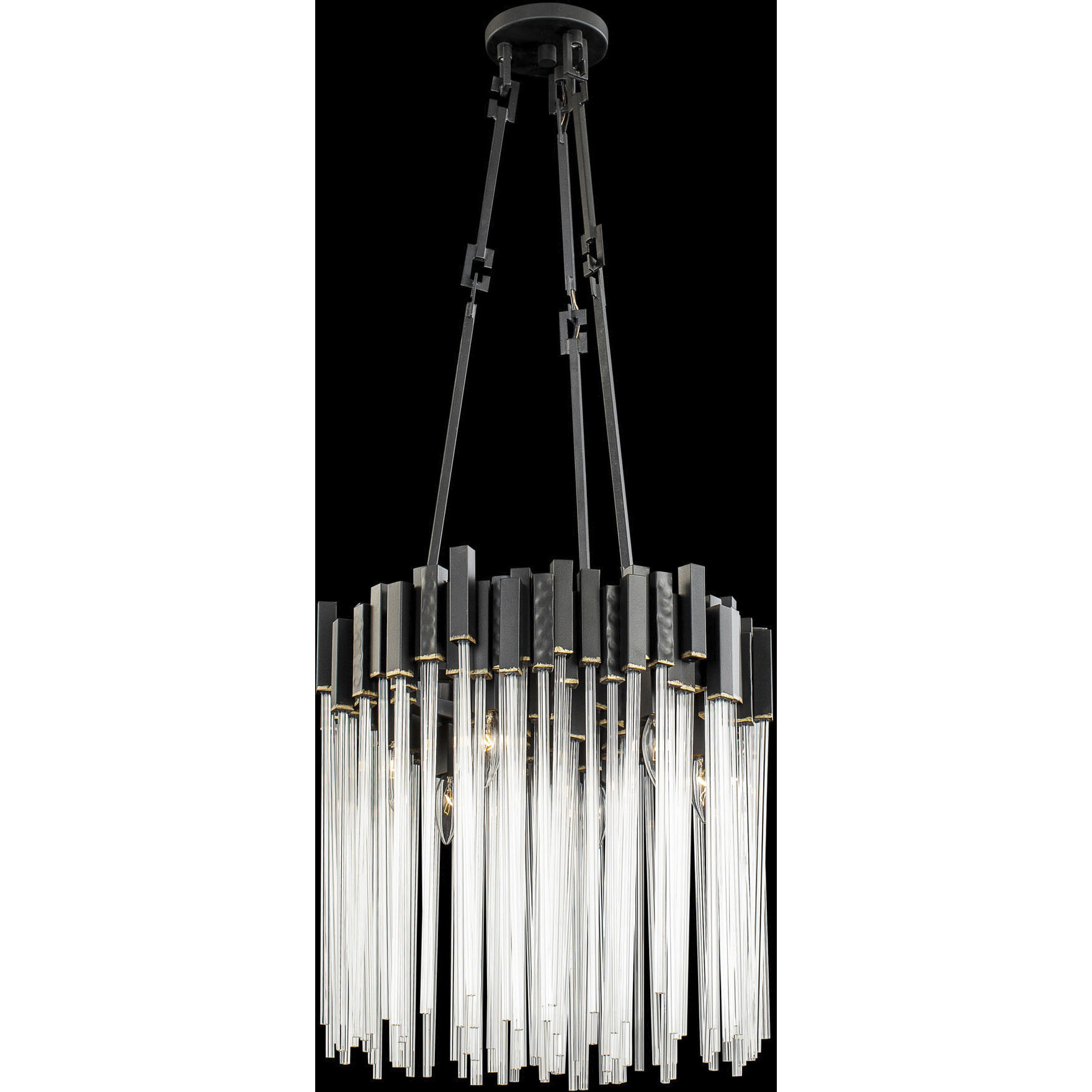 Matrix 6 Light 18.5 inch Matte Black and French Gold Pendant Ceiling Light