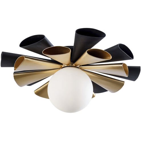 Daphne 1 Light 24 inch Matte Black and French Gold Convertible Flush Mount Ceiling Light