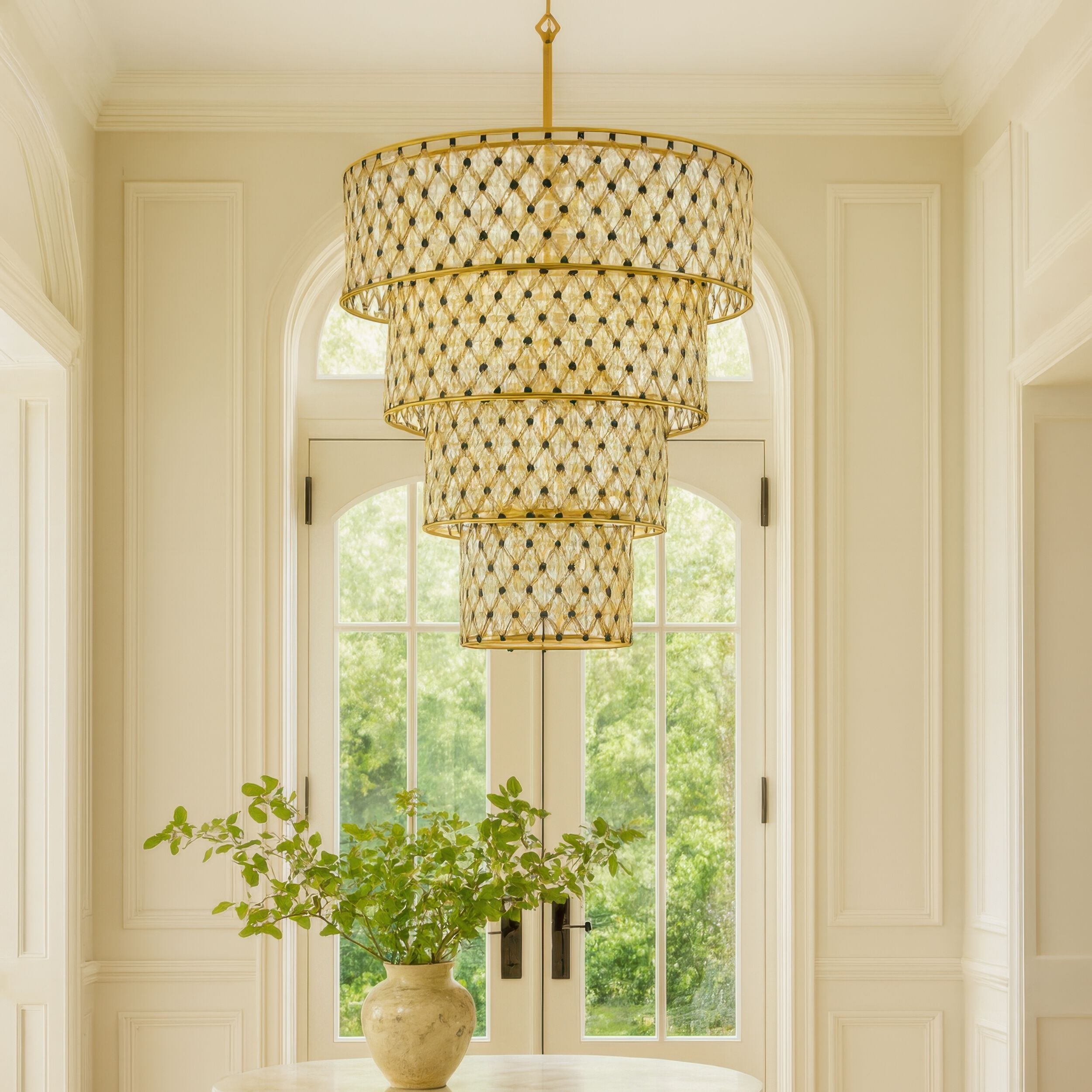 Windsor 21 Light 40 inch French Gold and Matte Black Chandelier Ceiling Light