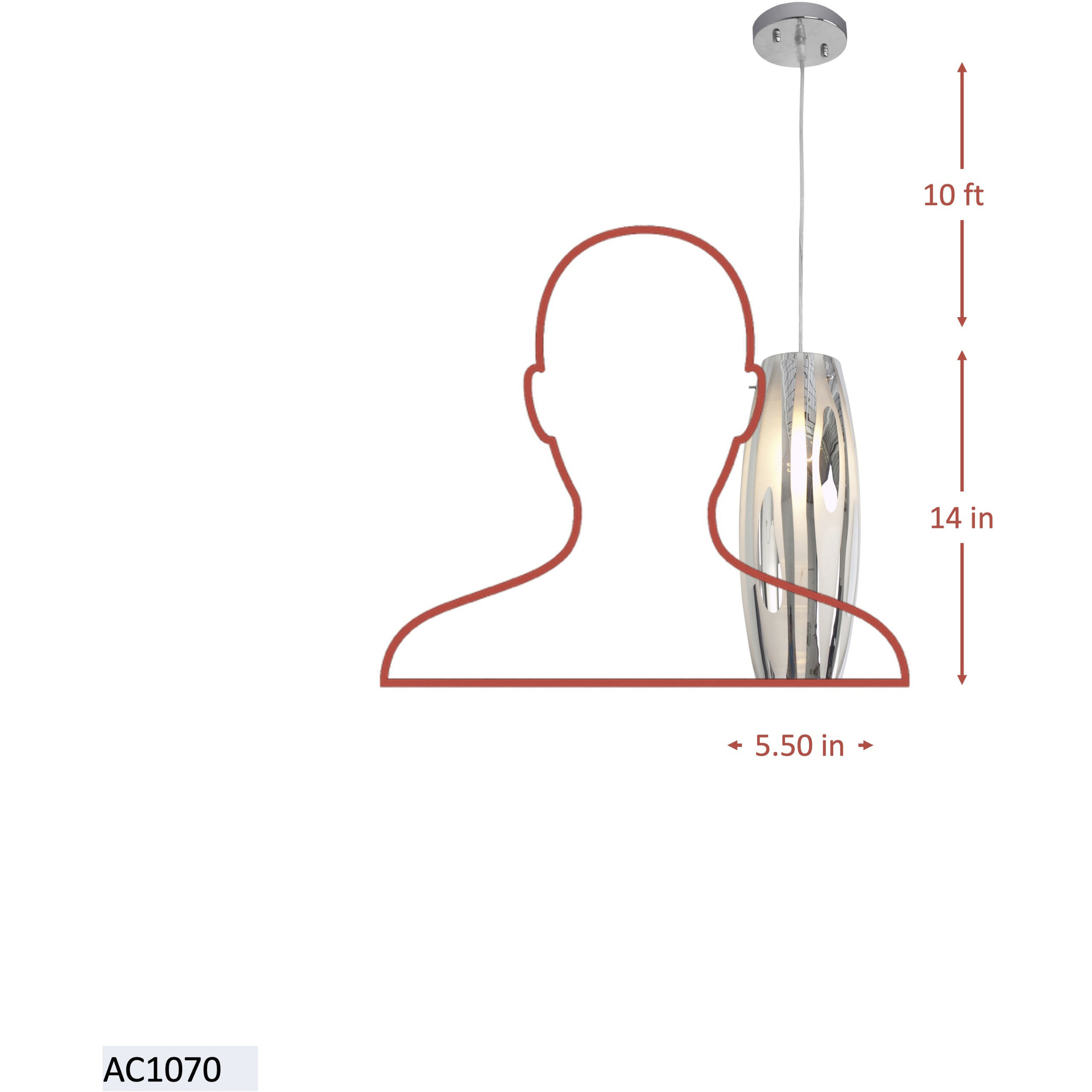 Chroman Empire 1 Light 5.5 inch Chrome Mini Pendant Ceiling Light