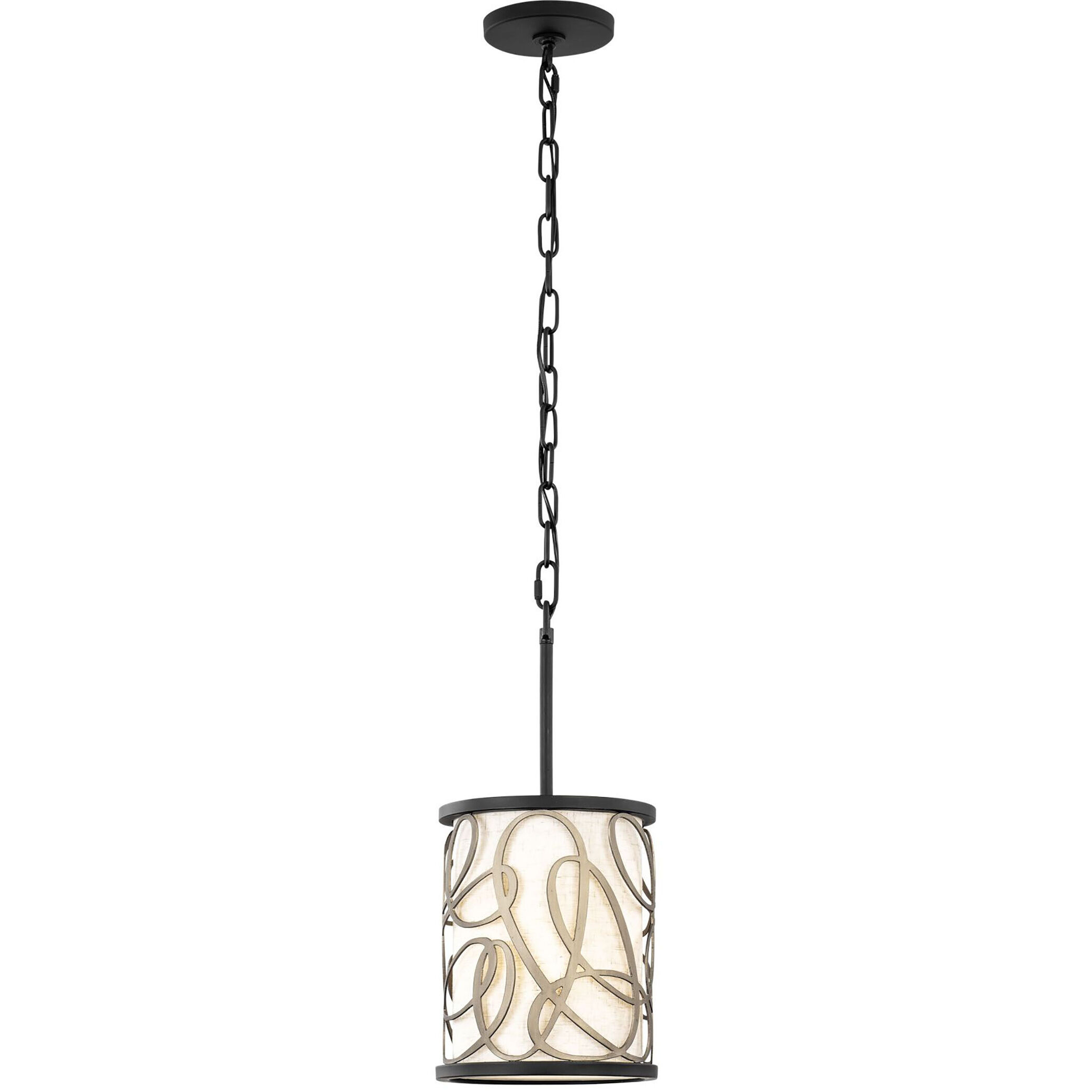 Scribble 1 Light 8 inch Matte Black Mini Pendant Ceiling Light, Smithsonian Collaboration