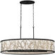 Scribble 6 Light 48 inch Matte Black Linear Pendant Ceiling Light, Smithsonian Collaboration