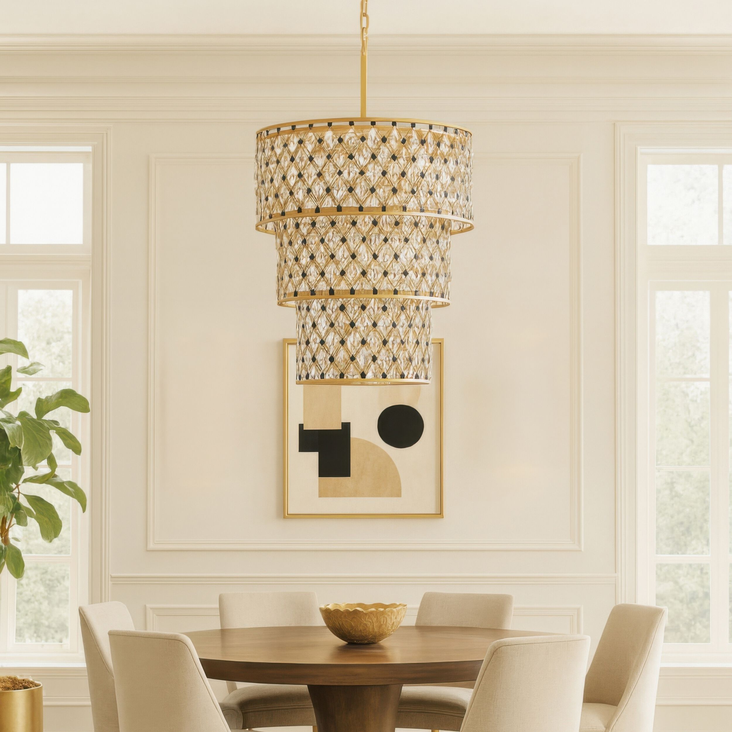 Windsor 13 Light 31.75 inch French Gold and Matte Black Chandelier Ceiling Light