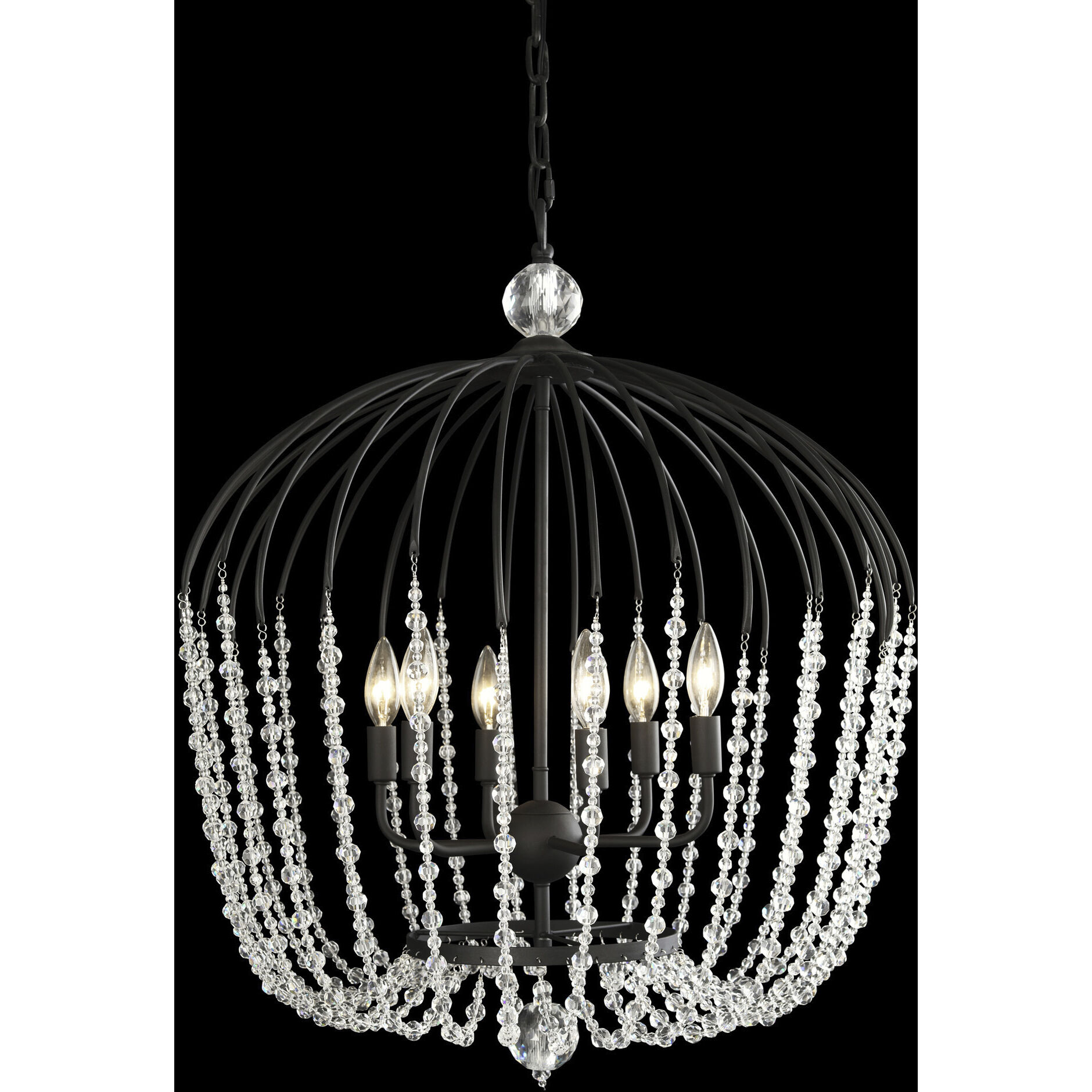 Voliere 6 Light 24.5 inch Matte Black Pendant Ceiling Light