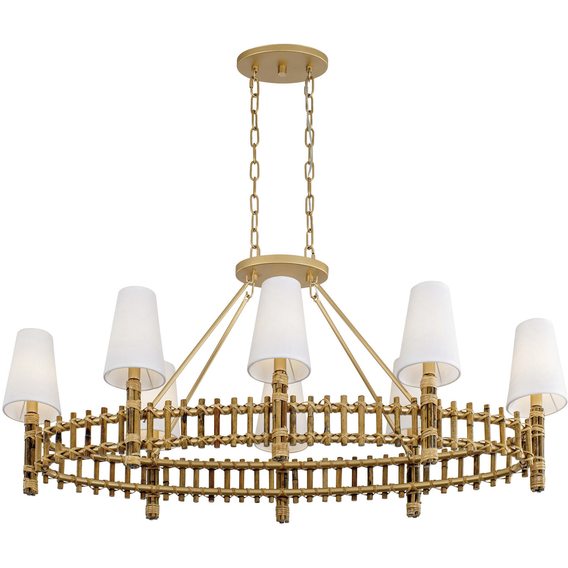 Nevis LED 48 inch French Gold Linear Pendant Ceiling Light