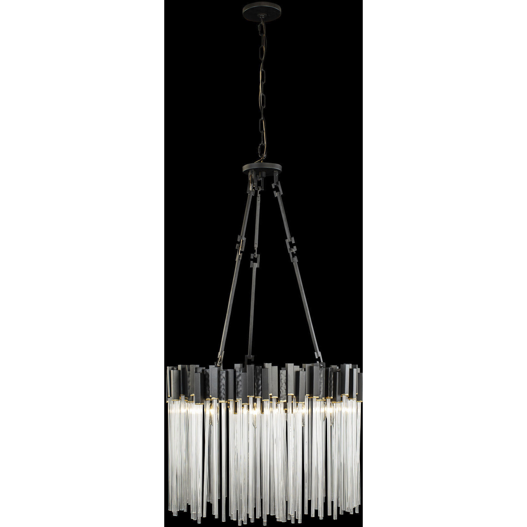 Matrix 9 Light 25 inch Matte Black and French Gold Chandelier Ceiling Light