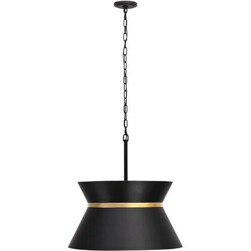 Mad Hatter 4 Light 24 inch Matte Black and French Gold Pendant Ceiling Light