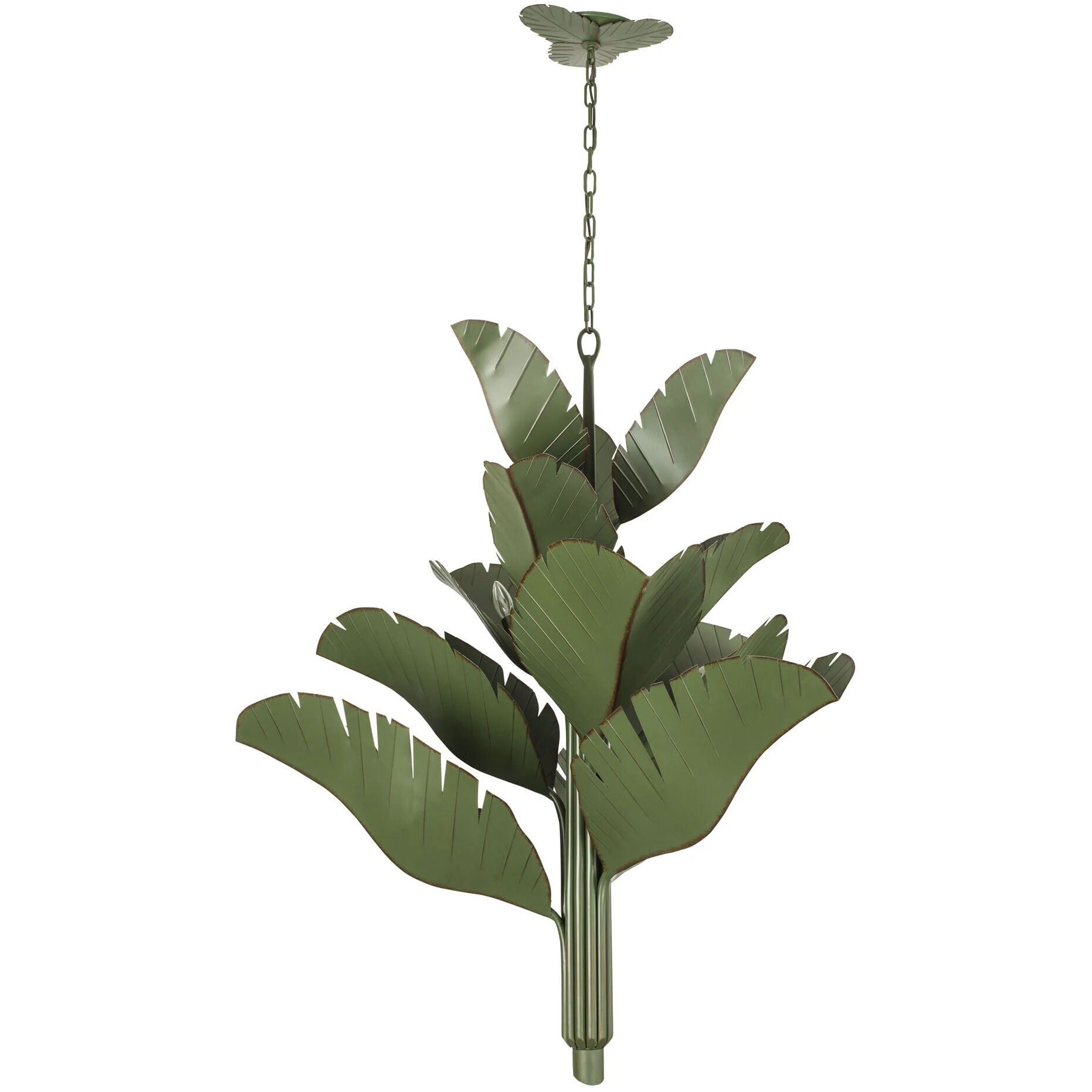 Banana Leaf 12 Light 44 inch Banana Leaf Chandelier Ceiling Light