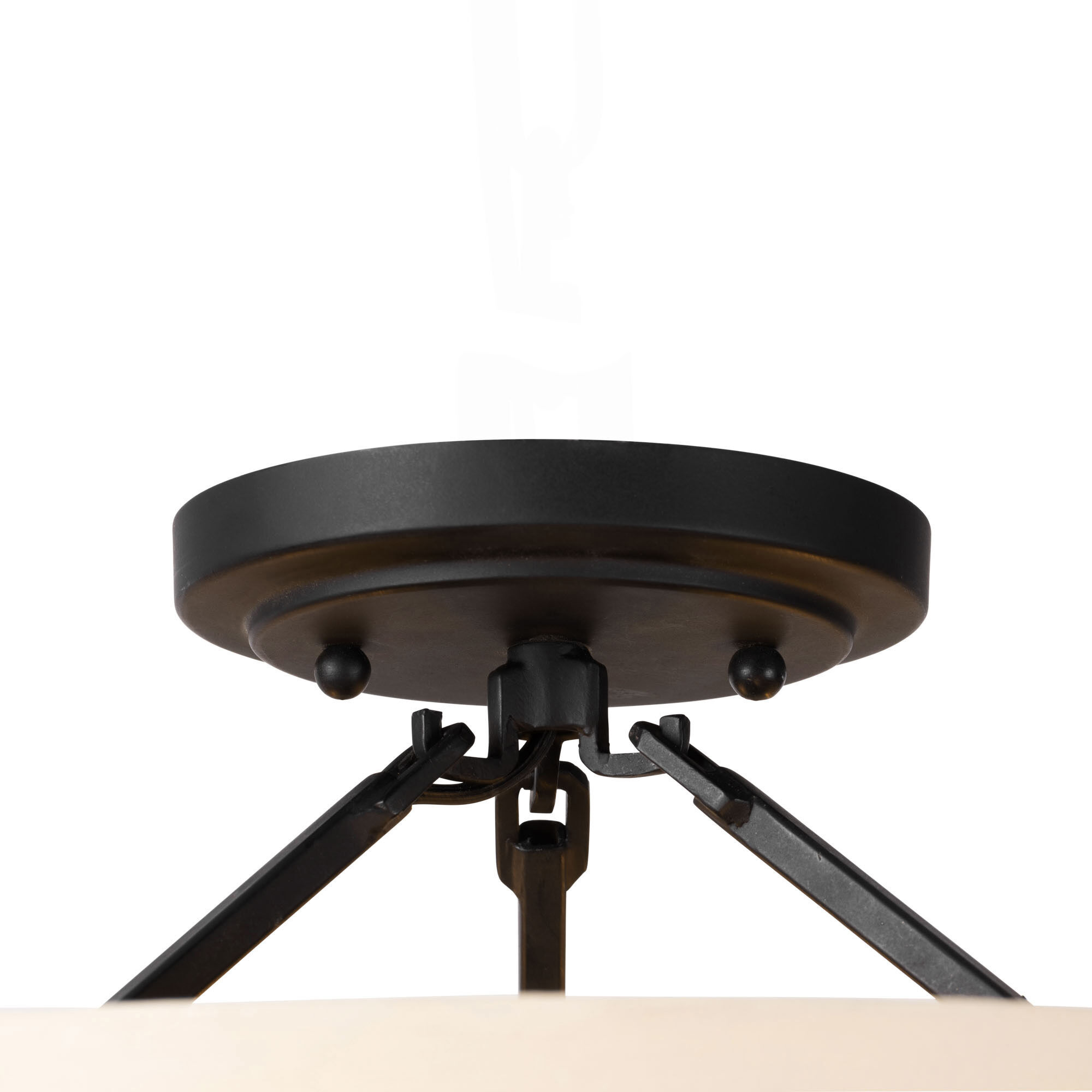 Blonde Moment 3 Light 16.5 inch Matte Black and Honey with Medium Oak Semi-Flush Ceiling Light