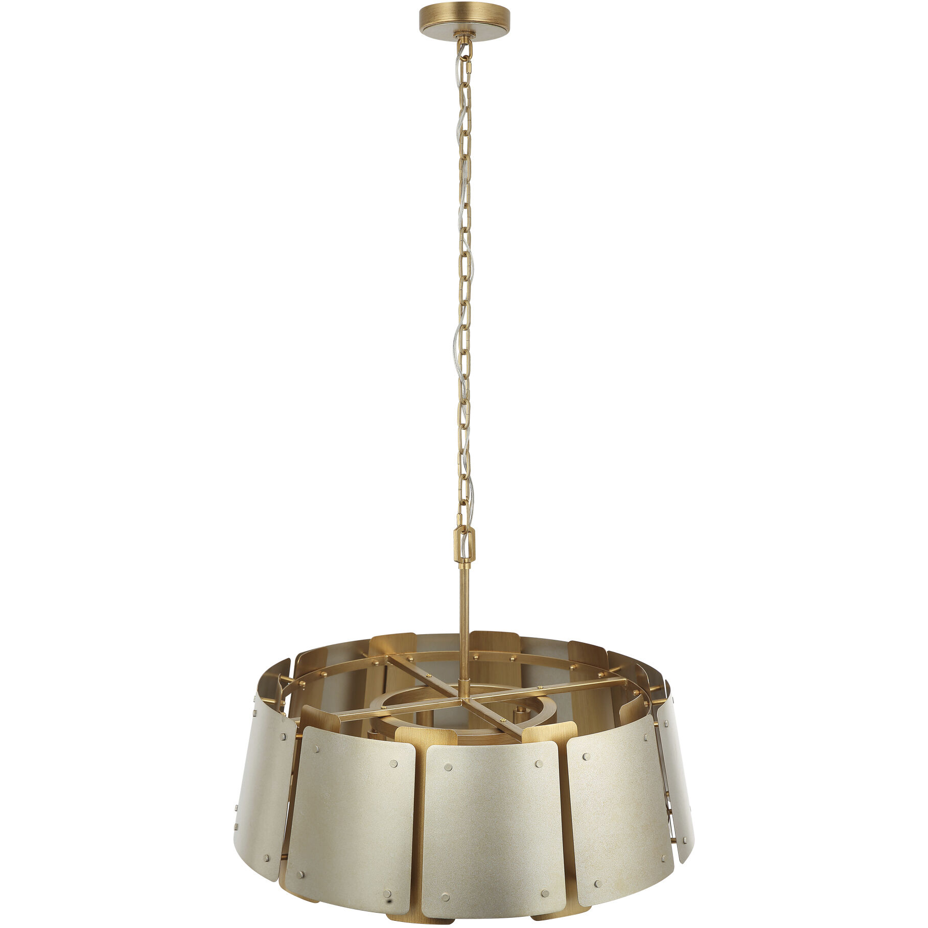 Peep Show 5 Light 24 inch Sunwashed Silver and Brushed Sienna Pendant Ceiling Light