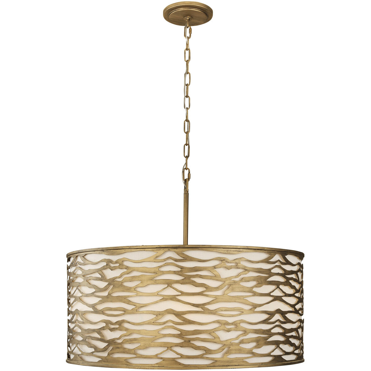 Kato 6 Light 30 inch Gold Pendant Ceiling Light in Havana Gold