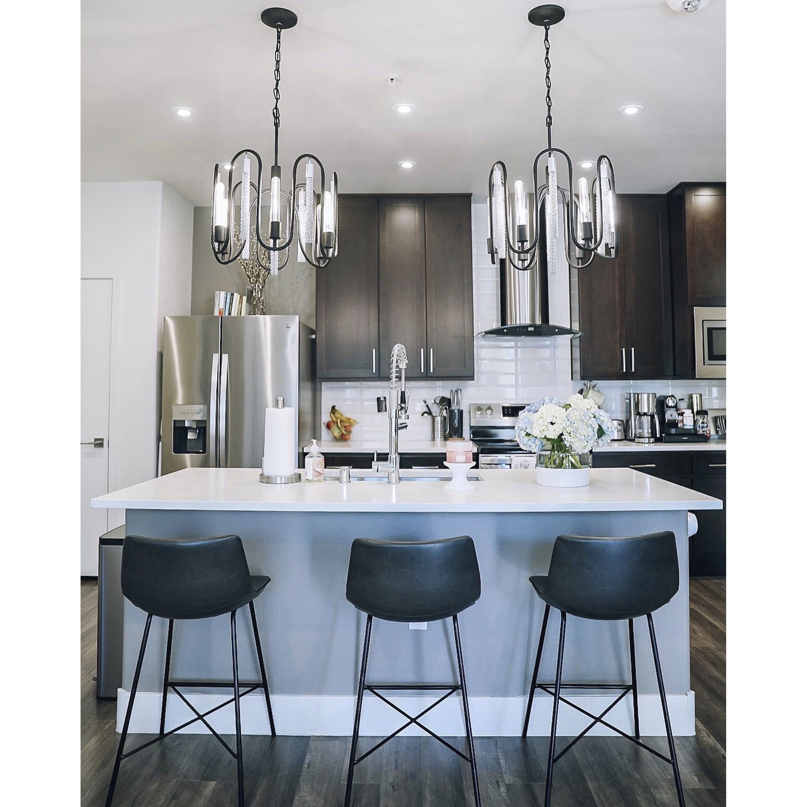 Darden 6 Light 18 inch Matte Black/Painted Chrome Pendant Ceiling Light